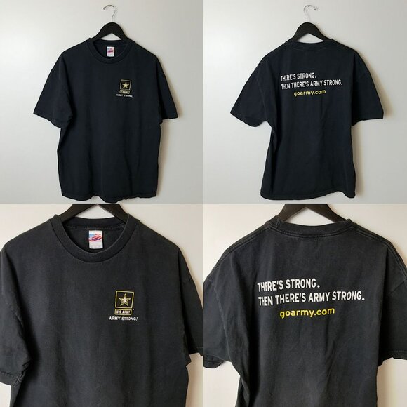 Vintage Y2K Army T Shirt Black XL Extra Large USA Graphic Tee Short Sleeve Solid - Picture 11 of 16